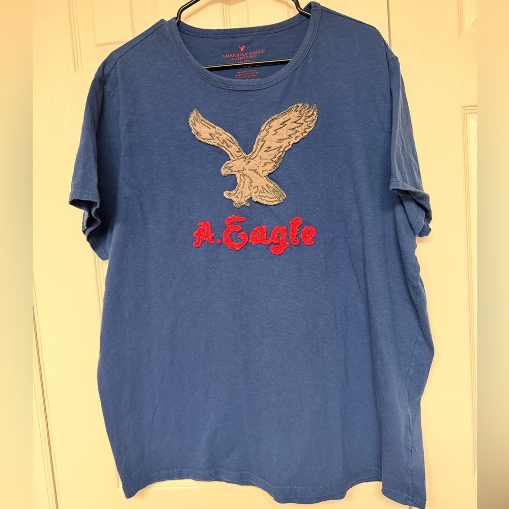 American Eagle Outfitters Men’s Athletic Fit Tee Blue XXL Y2K Insp Early 2010s